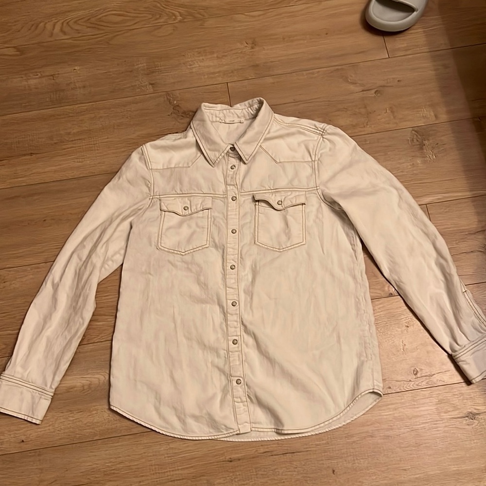 Mango tailored jeans white shirt